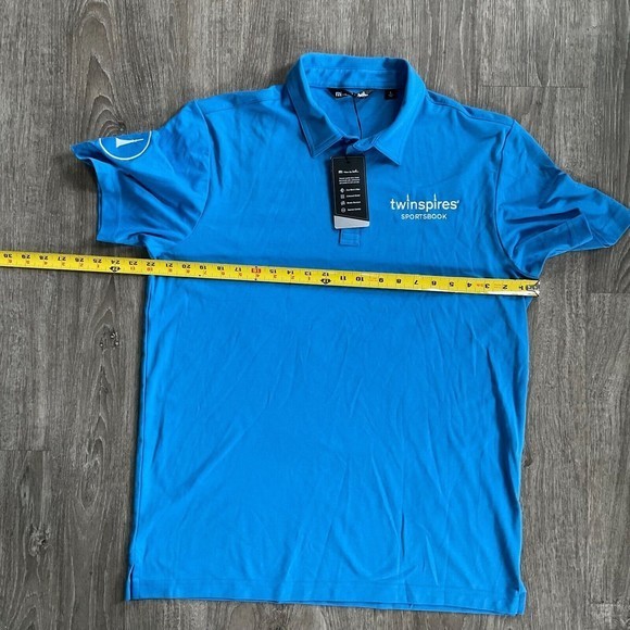 Travis Mathew Oceanside Polo Shirt Sz L Shirt Golf Short Sleeve Classic Blue NWT - Picture 7 of 7